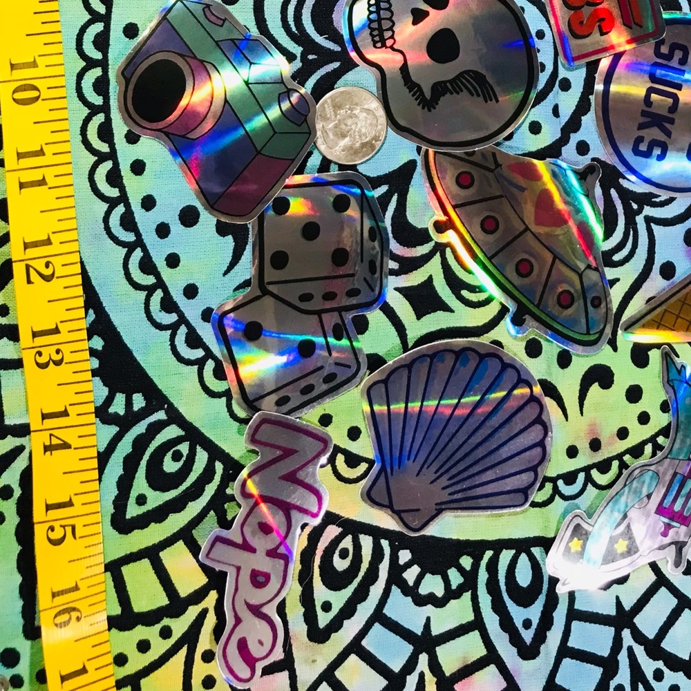 Shell Metallic Prismatic Reflective Single Decor Sticker - Picture 6 of 7